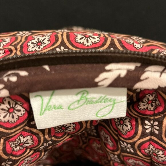 Vera Bradley Brown & White Handbag - Shoulder Strap - Quilted - Floral - Picture 5 of 10